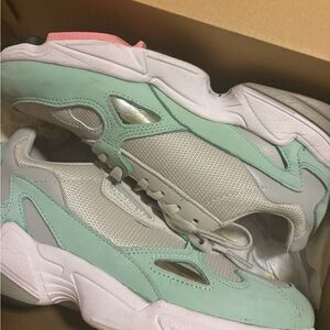 adidas Retro Runner Sneakers in Mint, White & Pink